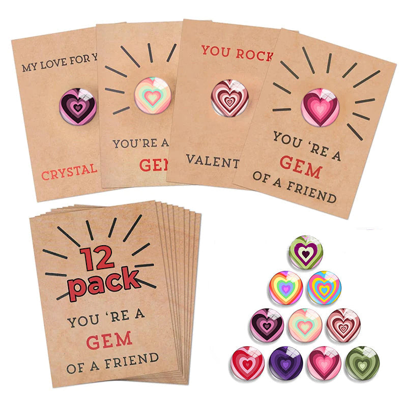 Valentines Cards with Heart-Shape Crystals