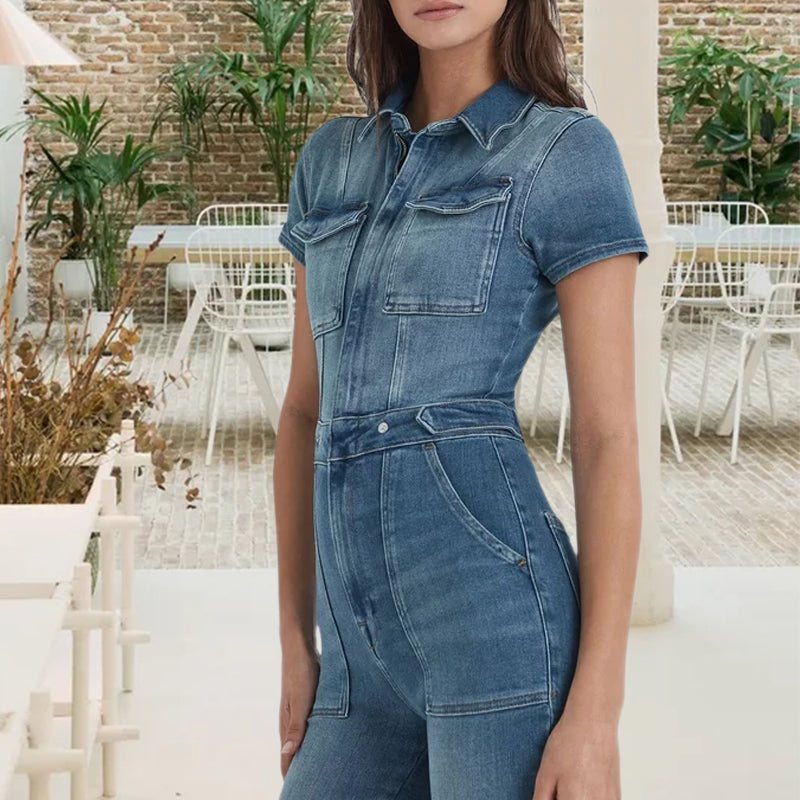 Slim Bootcut Denim-Jumpsuit