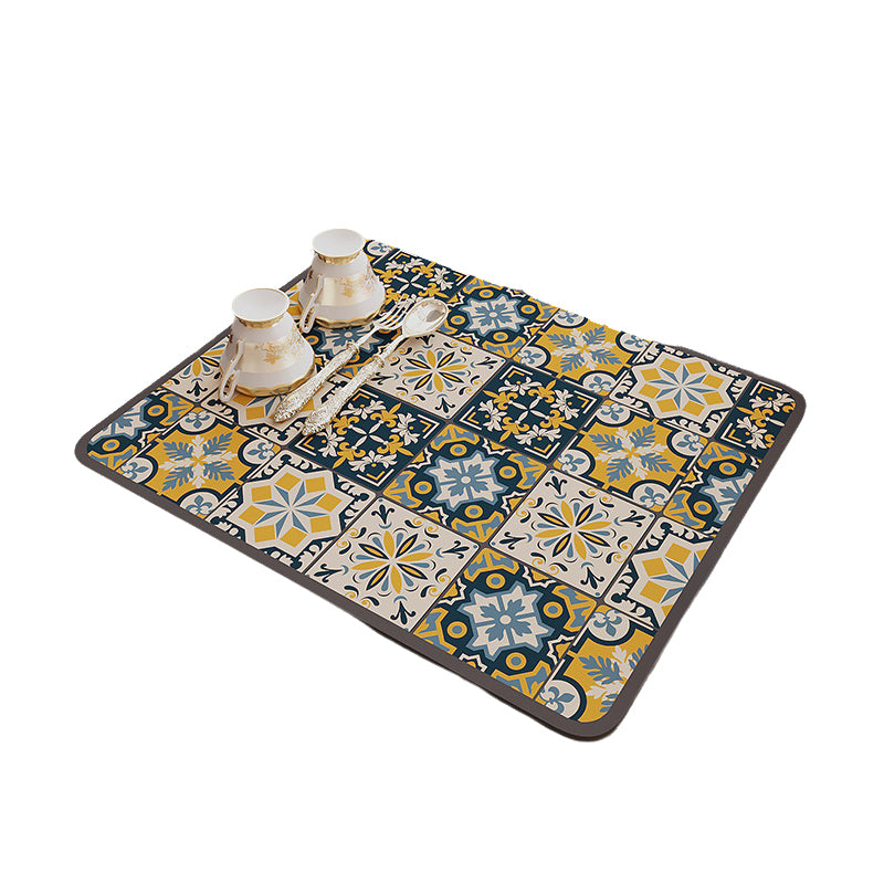 Retro Quick-Drying Water-Draining Mat for Kitchen Bar Countertops