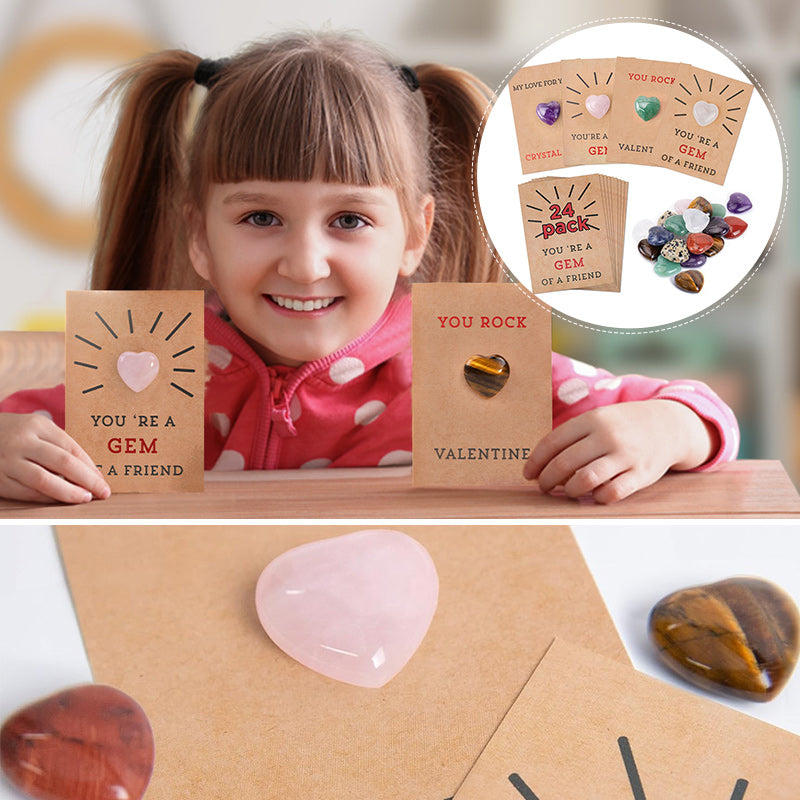 Valentines Cards with Heart-Shape Crystals