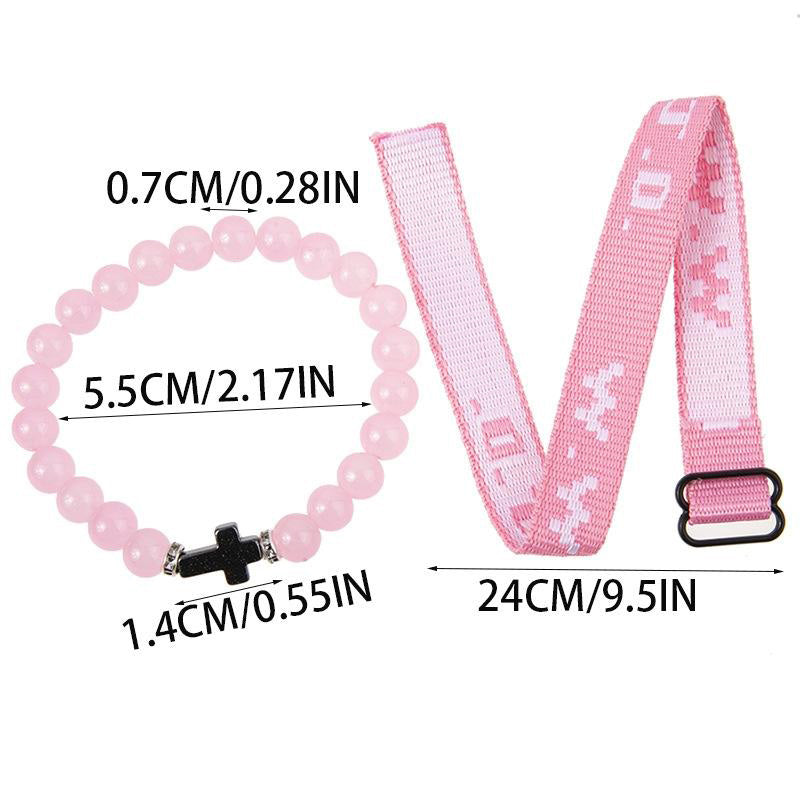 WWJD Cross Beaded Bracelet Set