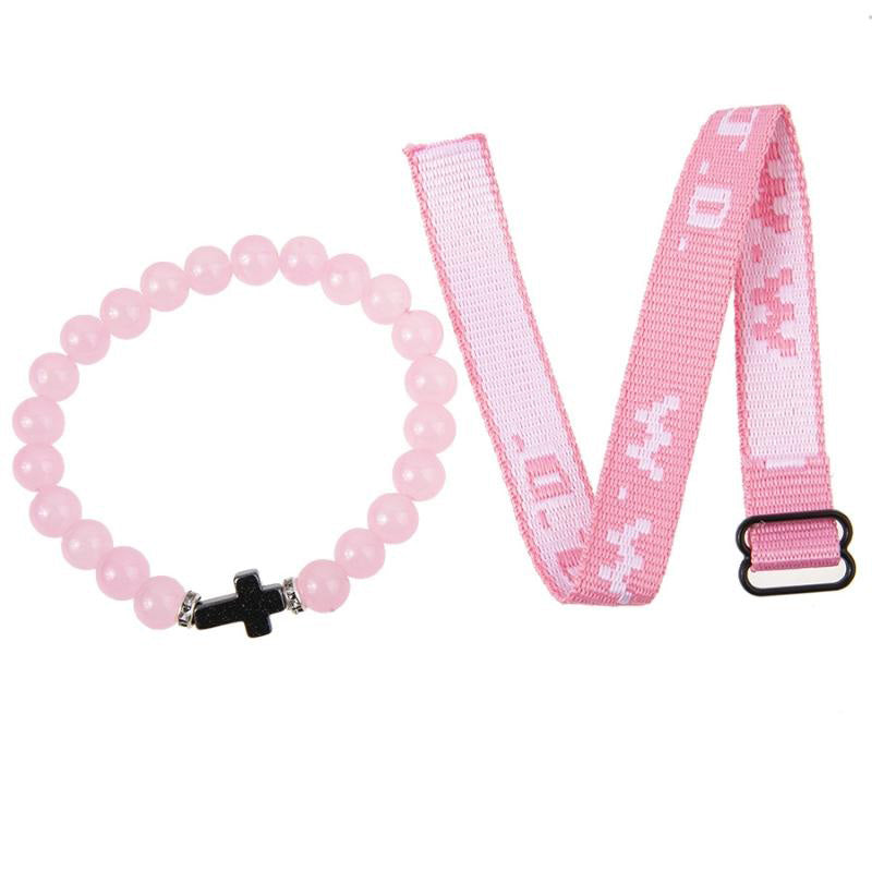 WWJD Cross Beaded Bracelet Set