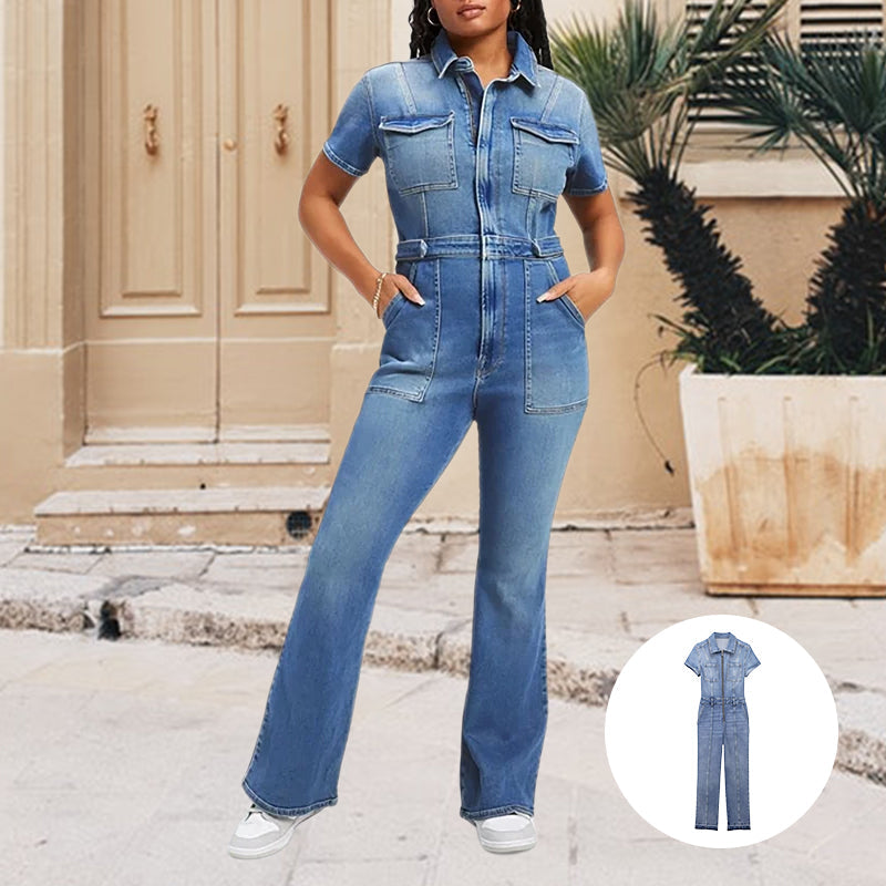Slim Bootcut Denim-Jumpsuit