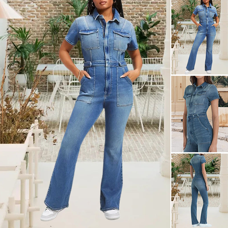 Slim Bootcut Denim-Jumpsuit