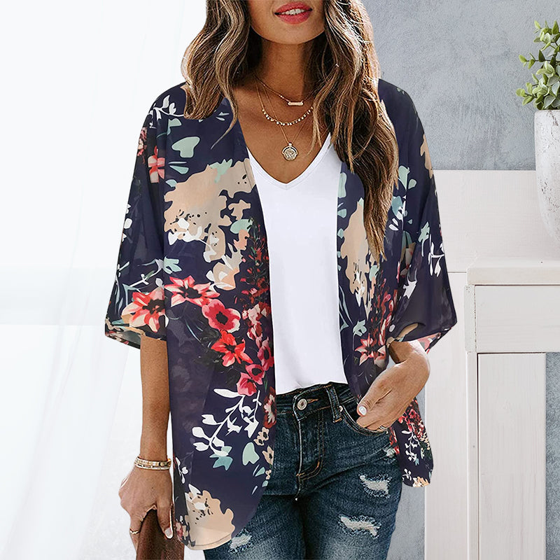 Women's Floral Print Casual Blouse Tops
