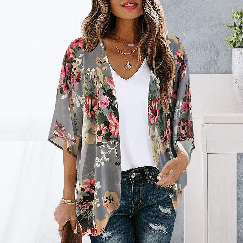 Women's Floral Print Casual Blouse Tops