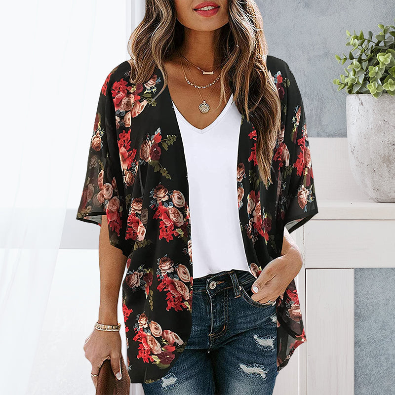 Women's Floral Print Casual Blouse Tops