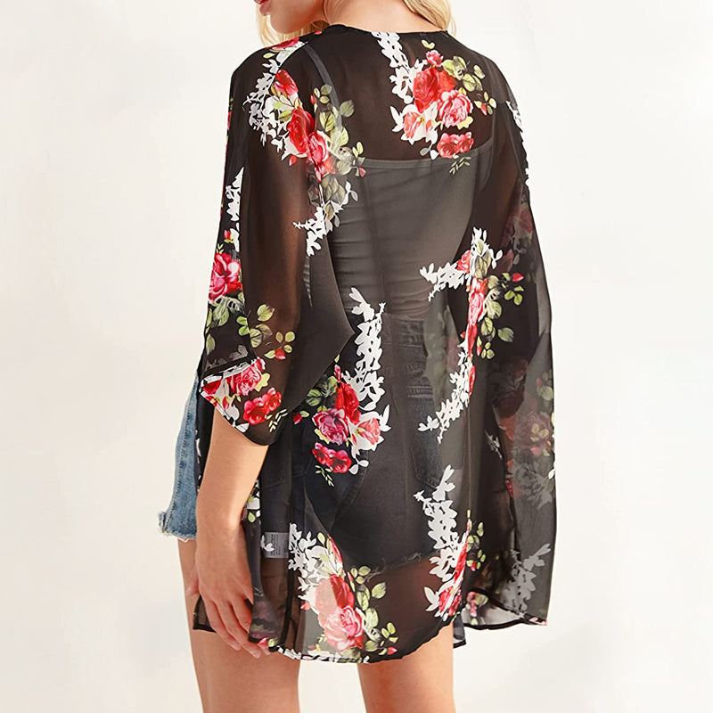 Women's Floral Print Casual Blouse Tops