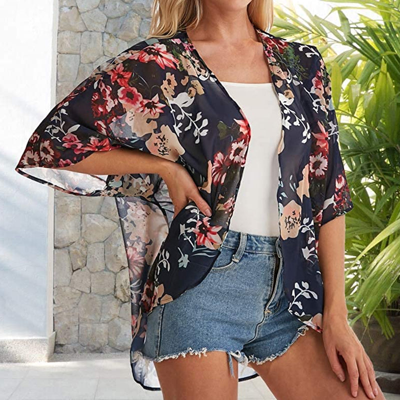 Women's Floral Print Casual Blouse Tops