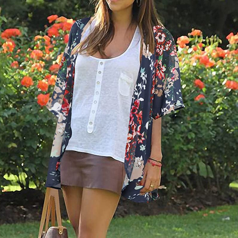 Women's Floral Print Casual Blouse Tops