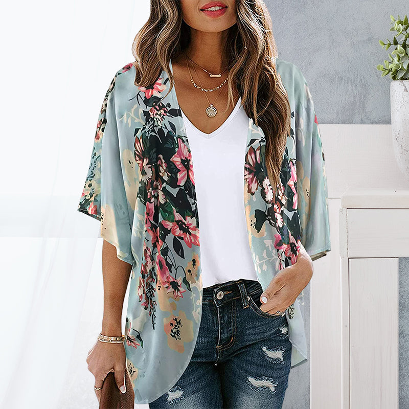Women's Floral Print Casual Blouse Tops