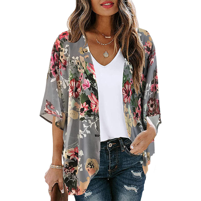 Women's Floral Print Casual Blouse Tops